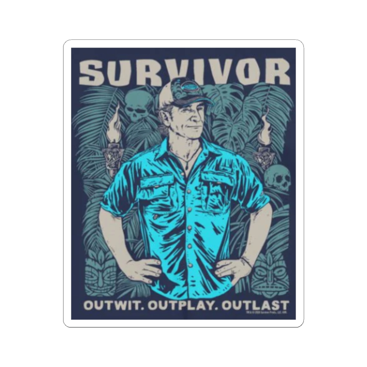 Survivor Outwit Outplay Outlast Sticker | Kiss-Cut Sticker | Survivor Merch - alternate angle 3, merchandise